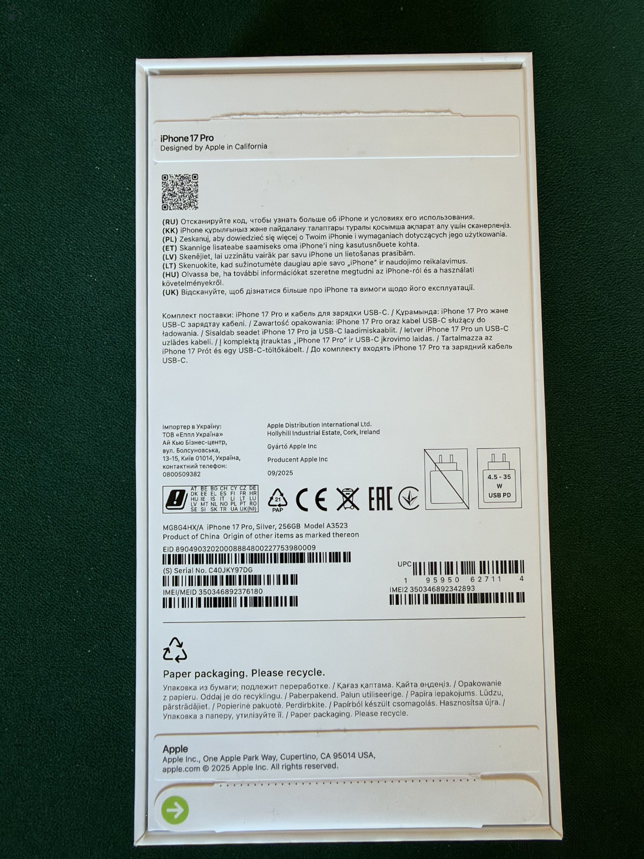 Iphone 17pro silver