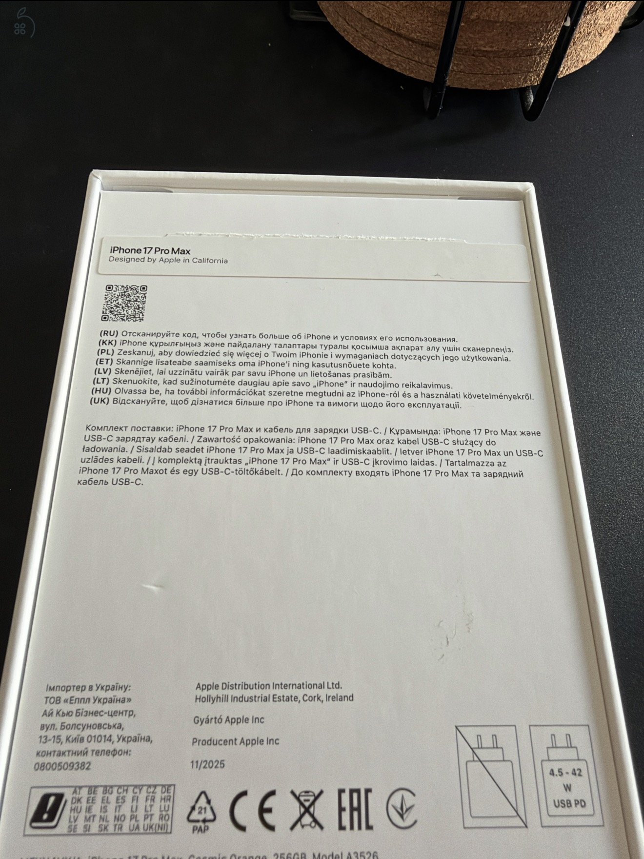 HIBÁTLAN iPhone 17 Pro MAX 100%akku, 2028.decemberig garis