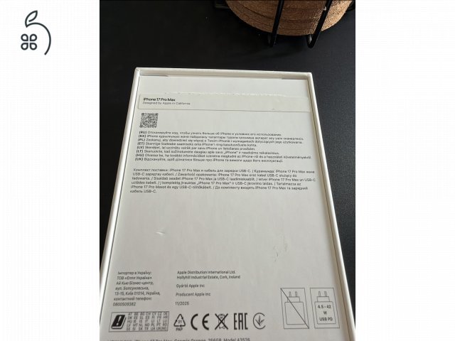 HIBÁTLAN iPhone 17 Pro MAX 100%akku, 2028.decemberig garis