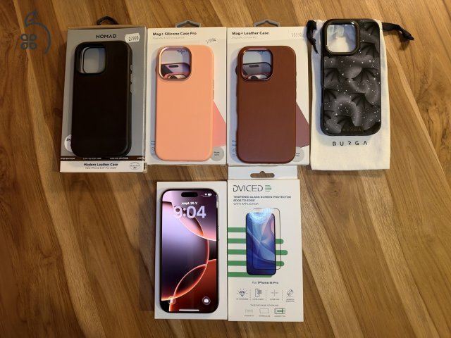 iPhone 16 Pro 95%-os akkumulátor, iStyle garancia 2026.12.24-ig, 4 tokkal és tartozékokkal 