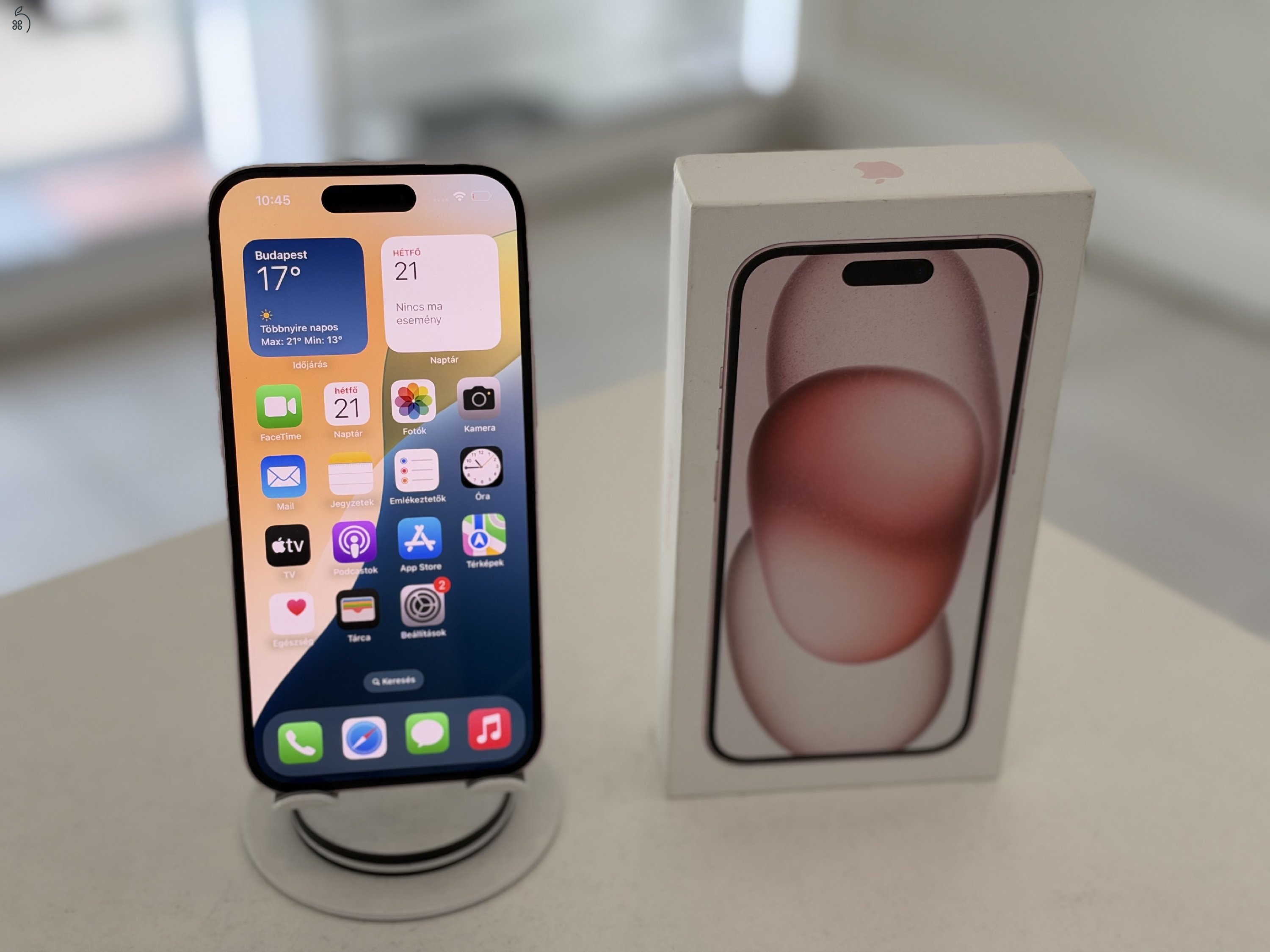 iPhone 15 128GB Független Megkímélt/1 hónap gar./Akku 83%/p5032