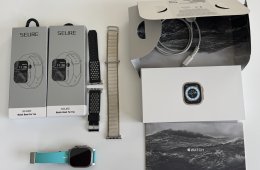 Apple Watch Ultra 1 49 mm Titanium – GPS + Cellular (GSM) változat, karcmentes kijelző 86% akku + 3 szíj