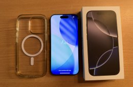 Hibátlan iPhone 16 Pro 128 GB Fekete Titán, Kártyafüggetlen, 1 év garancia, 98% akku