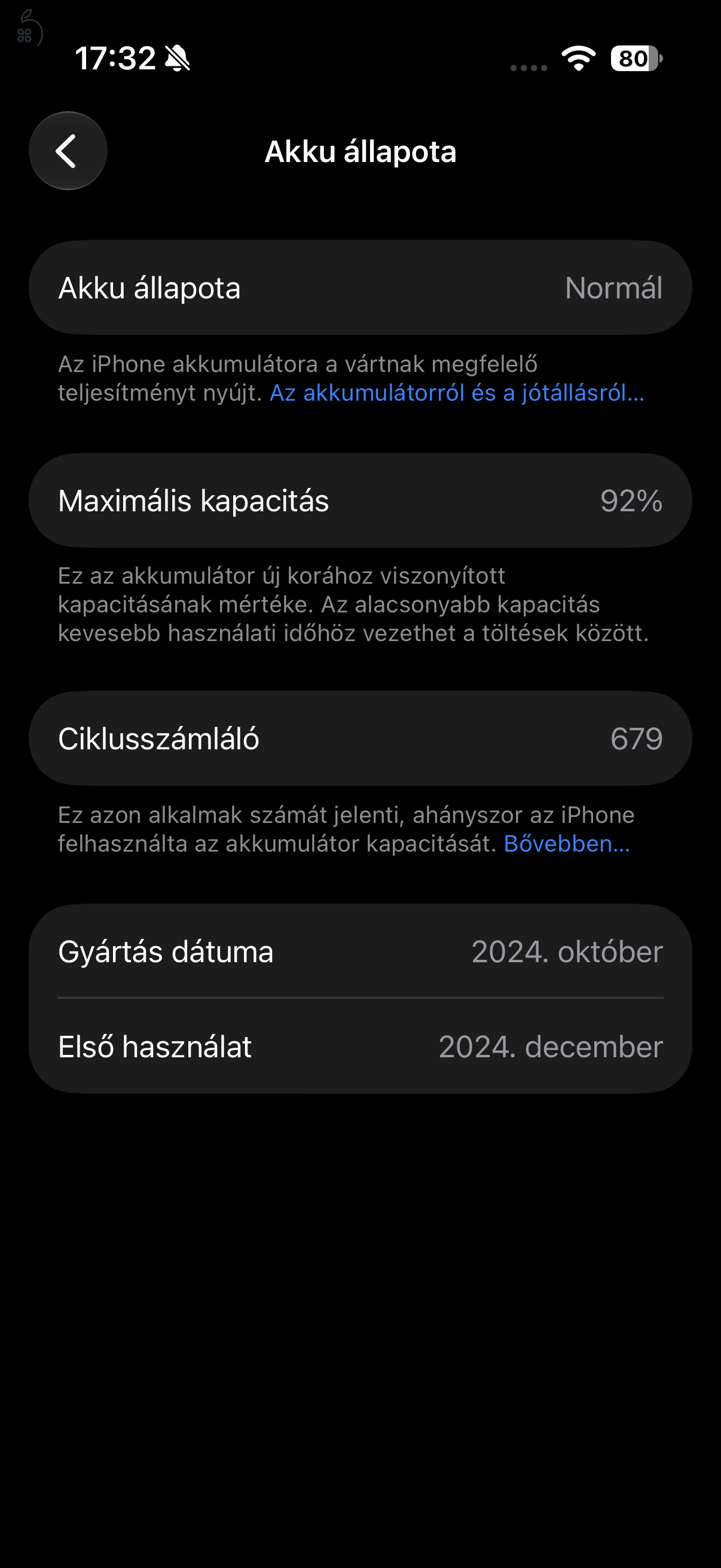 Hibátlan iPhone 16 Pro 128 GB Fekete Titán, Kártyafüggetlen, 1 év garancia, 92% akku