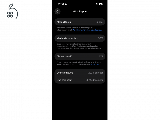Hibátlan iPhone 16 Pro 128 GB Fekete Titán, Kártyafüggetlen, 1 év garancia, 92% akku