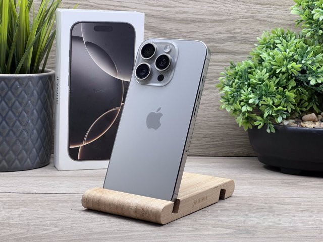 Hibátlan iPhone 16 Pro Natural Titanium 128GB 2 ÉV Garanciával Számlával