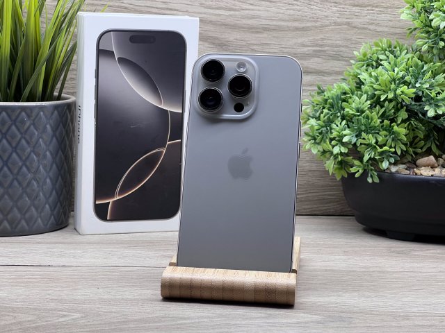 Hibátlan iPhone 16 Pro Natural Titanium 128GB 2 ÉV Garanciával Számlával