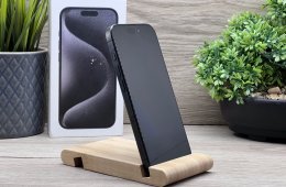 Hibátlan iPhone 15 Pro Black Titanium 128GB 2 ÉV Garanciával Számlával Aksi 100%
