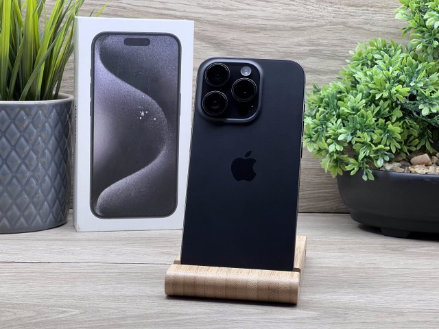 Hibátlan iPhone 15 Pro Black Titanium 128GB 2 ÉV Garanciával Számlával Aksi 100%