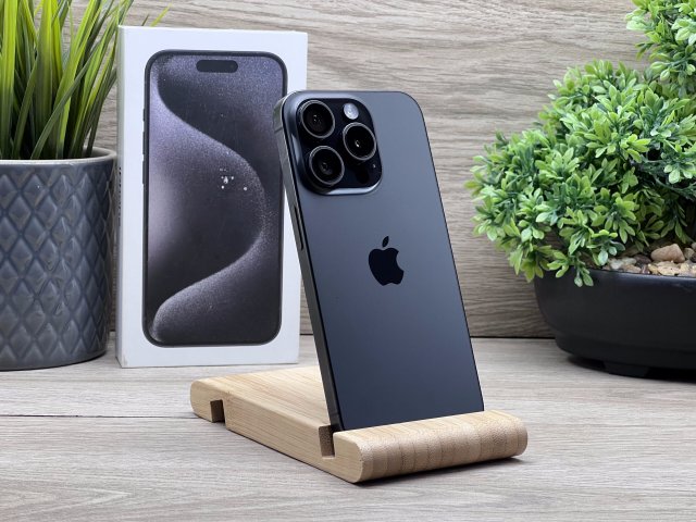 Hibátlan iPhone 15 Pro Black Titanium 128GB 2 ÉV Garanciával Számlával Aksi 100%