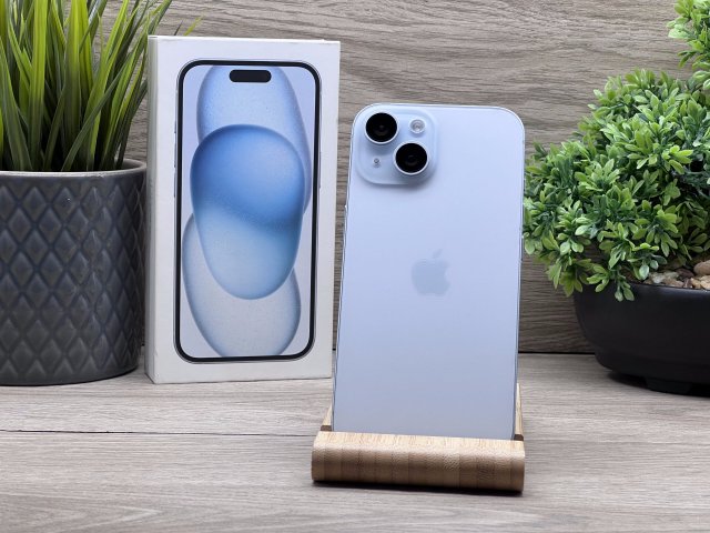 Hibátlan iPhone 15 Blue 128GB 2 ÉV Garanciával Számlával Aksi 100%