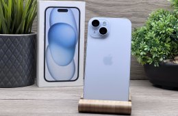 Hibátlan iPhone 15 Blue 128GB 2 ÉV Garanciával Számlával Aksi 100%