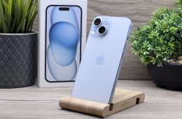 Hibátlan iPhone 15 Blue 128GB 2 ÉV Garanciával Számlával Aksi 100%