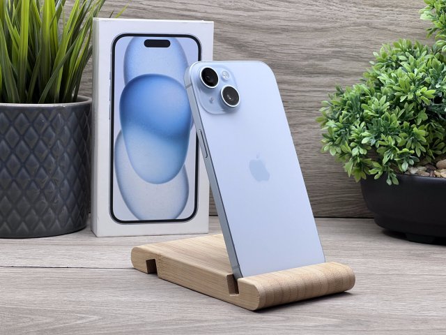 Hibátlan iPhone 15 Blue 128GB 2 ÉV Garanciával Számlával Aksi 100%
