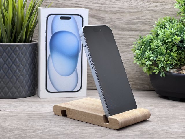 Hibátlan iPhone 15 Blue 128GB 2 ÉV Garanciával Számlával Aksi 100%