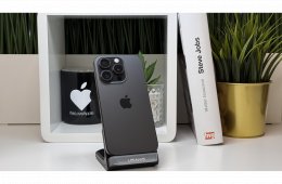 iPhone 15 Pro 256GB, Fekete Titán, Független, Számla, 2 Év Garancia, 89%