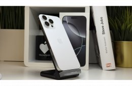 iPhone 16 Pro Max 256GB, Fehér Titán, Független, Számla, 2 Év Garancia, 92%