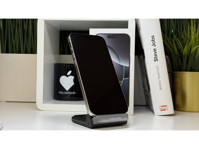 iPhone 16 Pro Max 256GB, Fehér Titán, Független, Számla, 2 Év Garancia, 92%