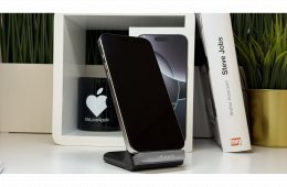 iPhone 16 Pro Max 256GB, Fehér Titán, Független, Számla, 2 Év Garancia, 92%