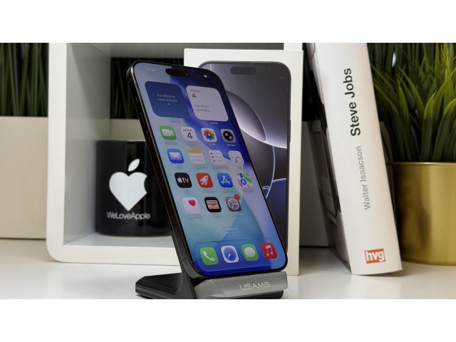 iPhone 16 Pro Max 256GB, Fekete Titán, Független, Számla, 2 Év Garancia, 92%