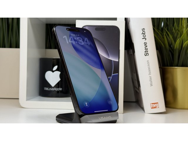iPhone 16 Pro Max 256GB, Fekete Titán, Független, Számla, 2 Év Garancia, 92%