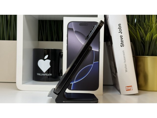 iPhone 16 Pro Max 256GB, Fekete Titán, Független, Számla, 2 Év Garancia, 92%