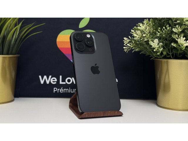 iPhone 16 Pro 128GB, Fekete Titán, Független, Számla, 2 Év Garancia, 90%
