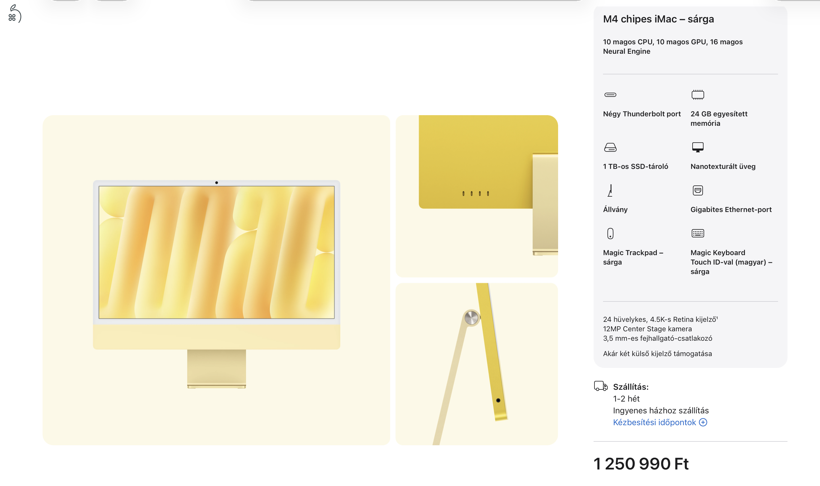 vadonat új sárga iMac M4