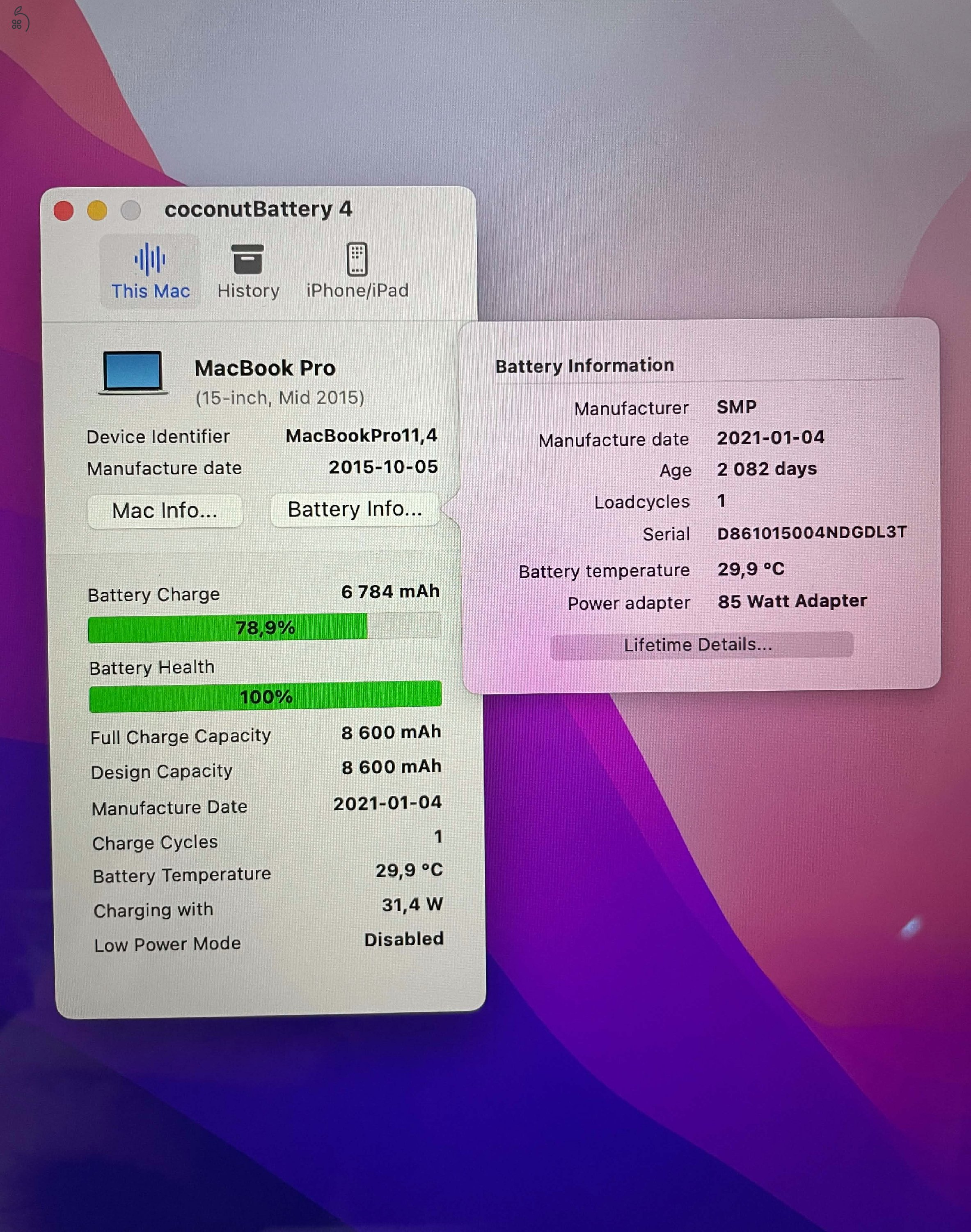 Felújított Mac book Pro i7 Quad-Core 16GB DDR3