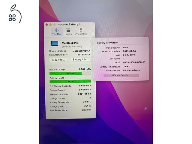Felújított Mac book Pro i7 Quad-Core 16GB DDR3