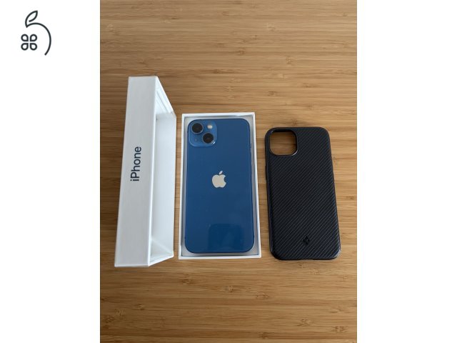 iPhone 13 128 GB, független, akku 78%, kék + AJÁNDÉK SPIGEN TOK