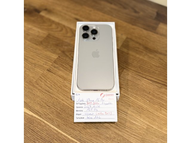 Apple iPhone 16 Pro - 128 GB – Natur Titan - 2027.10.06. -  Újszerű (127.)