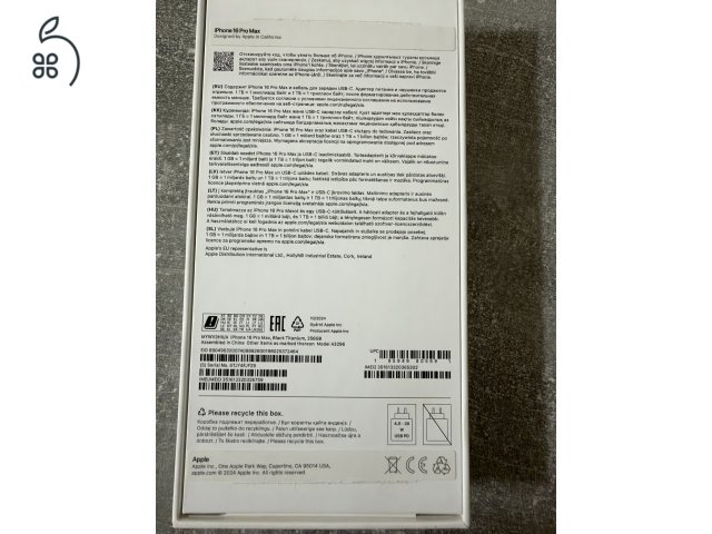 Iphone 16 Pro max fekete 256 GB 94% akksi