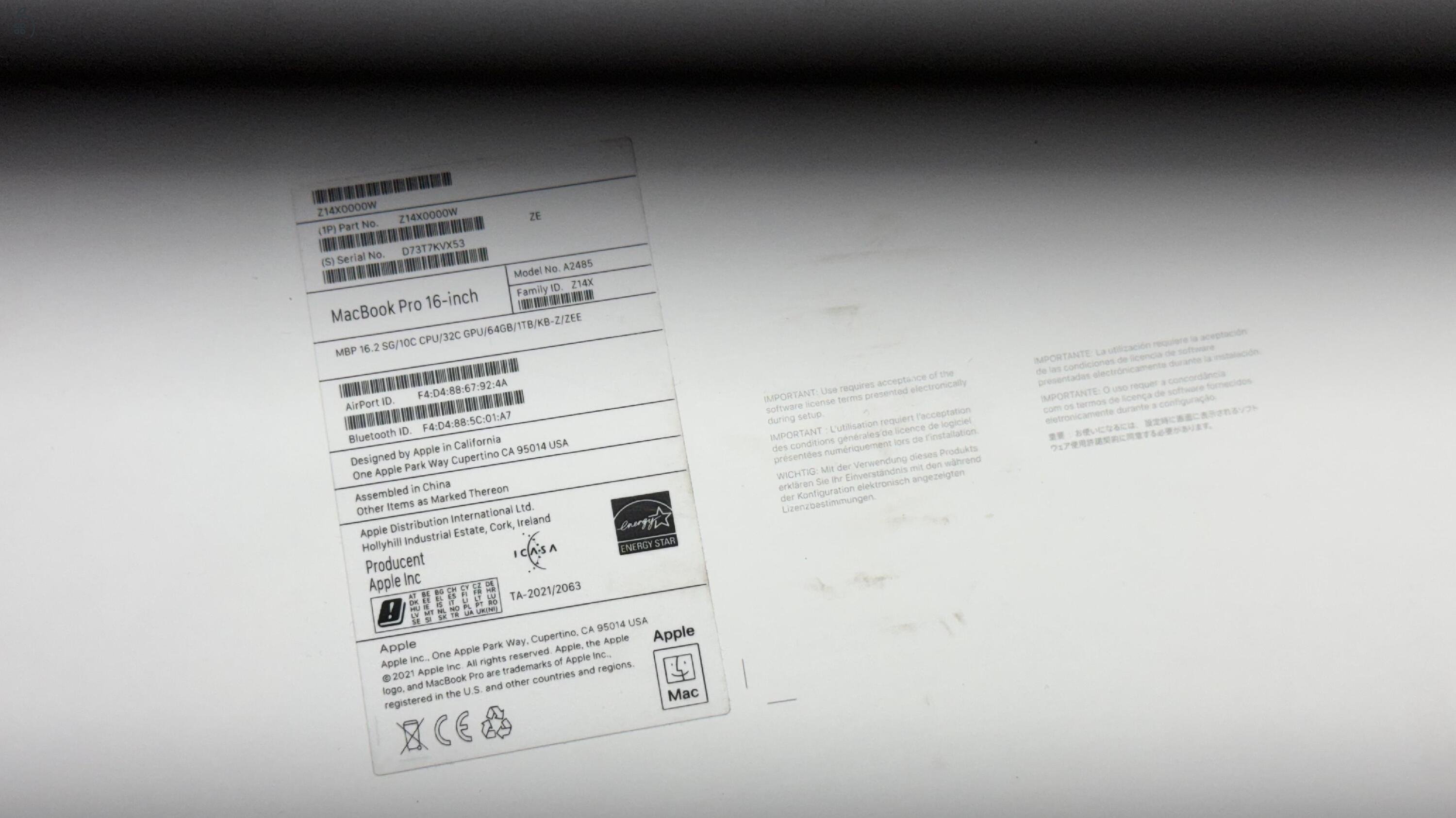 Macbook Pro 16