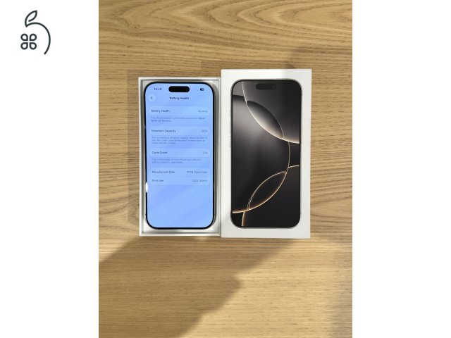 iPhone 16 Pro – 128GB – Natural Titanium – 90% Akkumulátor