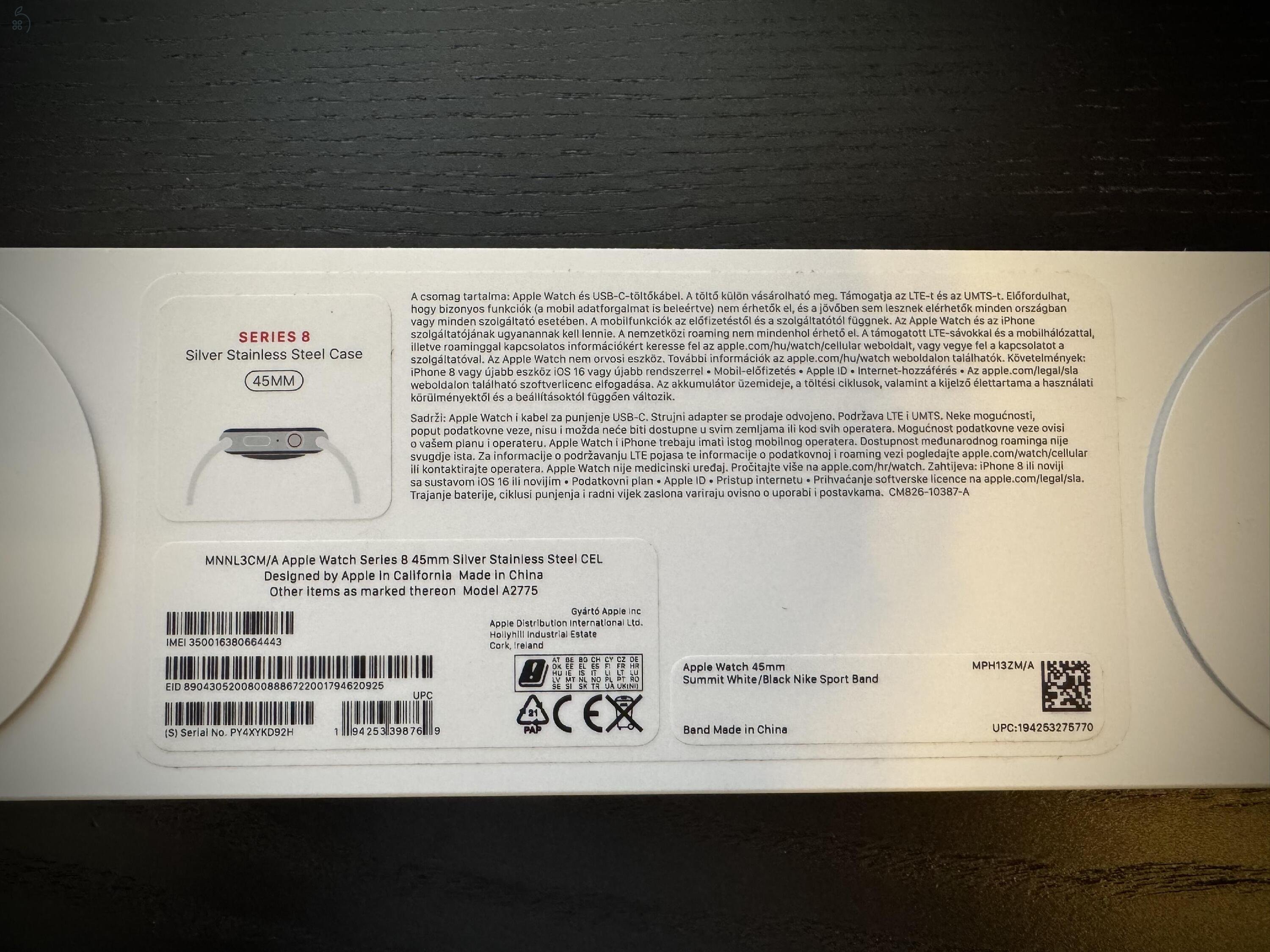 Apple Watch Series 8 45mm Stainless steel, cellular