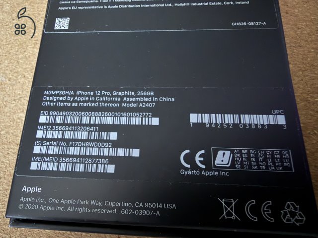 Eladó egy kártya független iPhone 12 Pro 256 GB grafit szürke színben! 