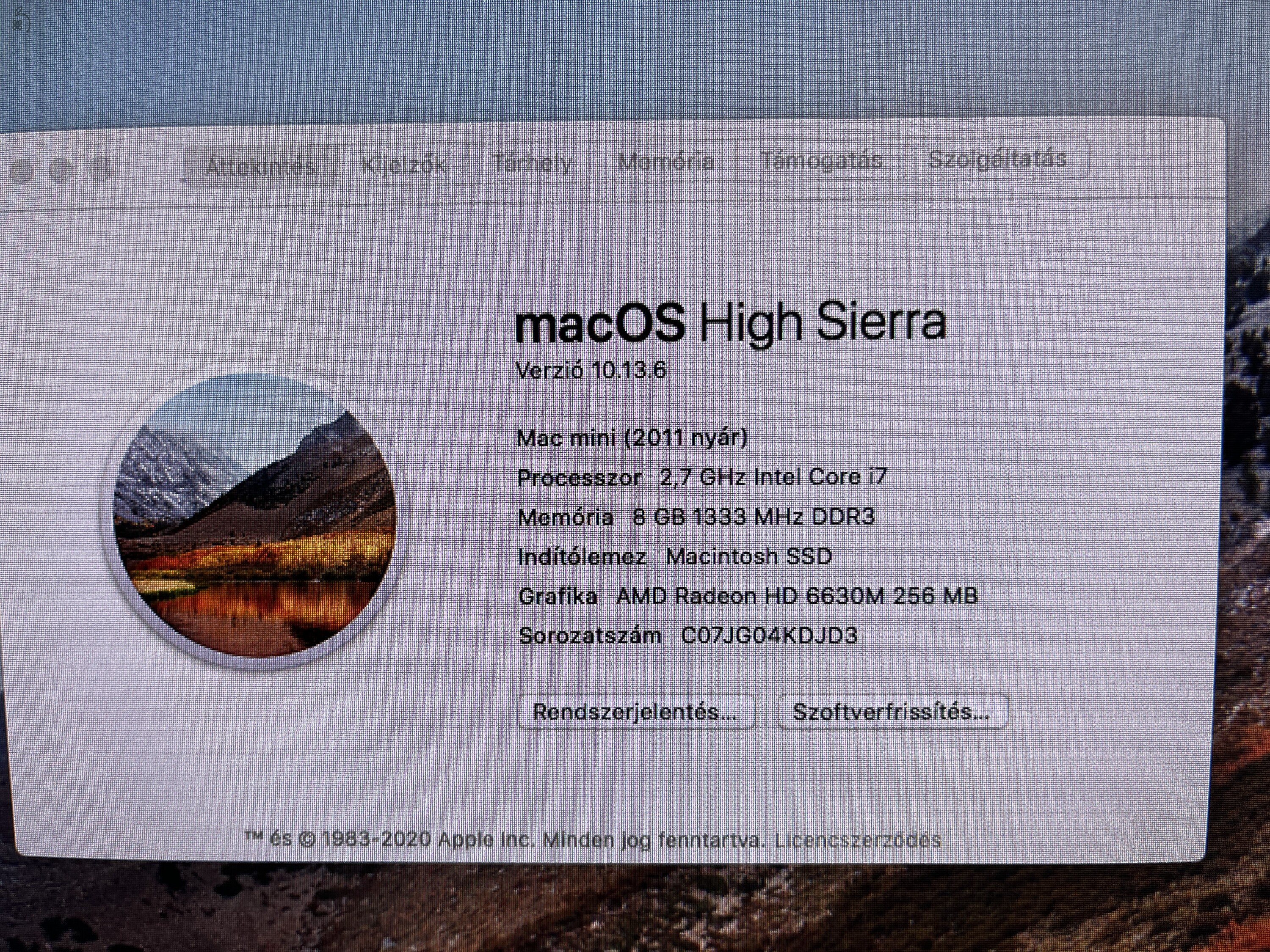 Mac mini (2011 nyár) 8 GB memóriával