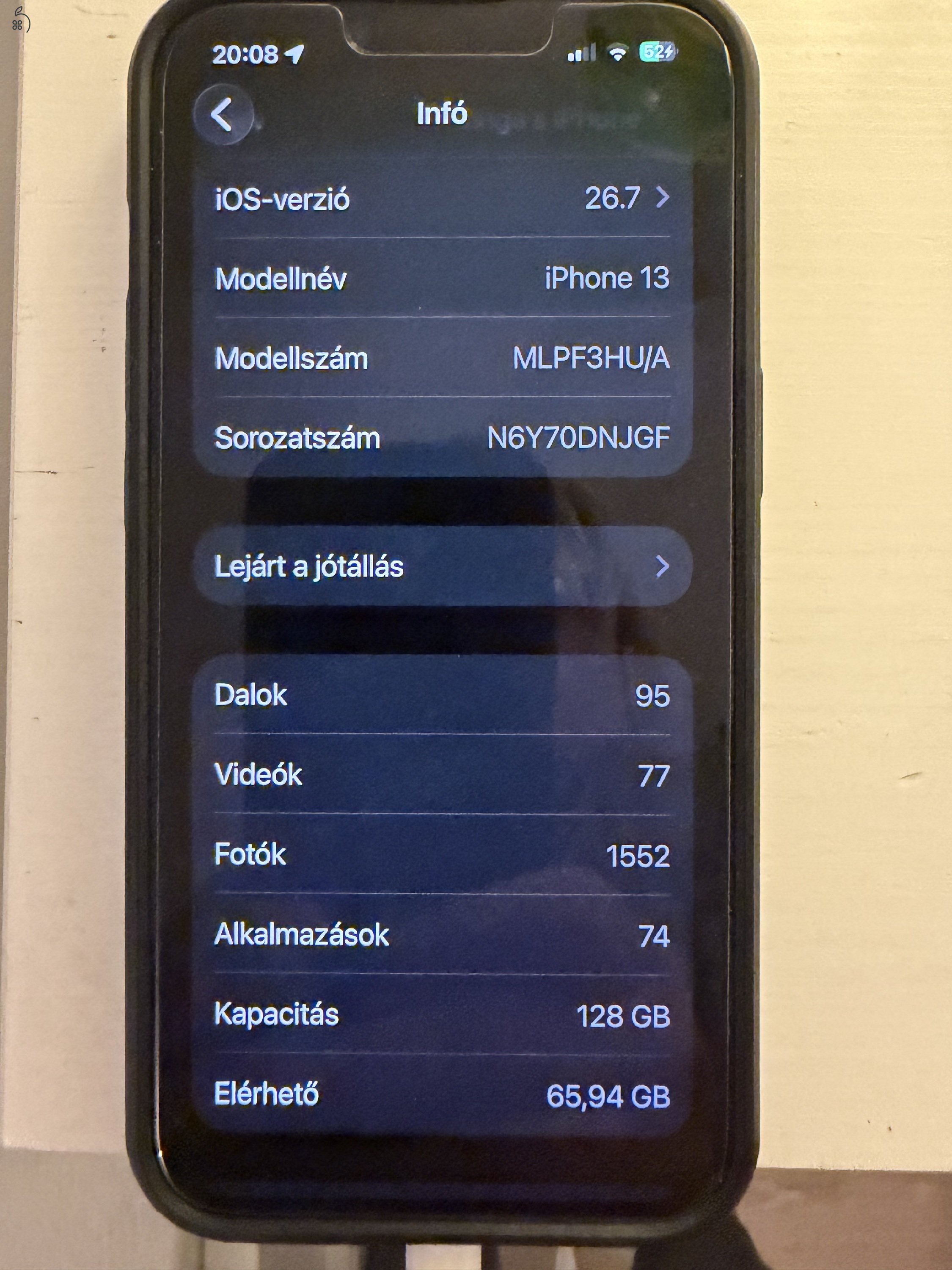 IPhone13 128GB fekete 91%