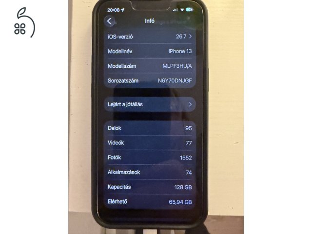 IPhone13 128GB fekete 91%