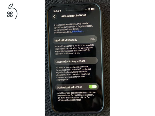 IPhone13 128GB fekete 91%
