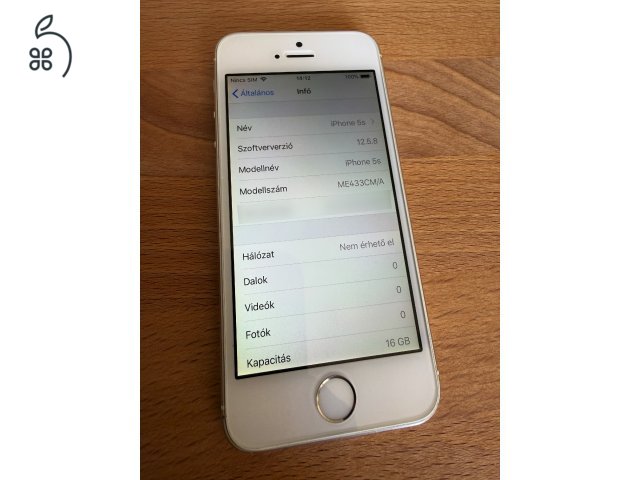 Apple iPhone 5S 16GB Silver, dobozos, tartozékokkal, szép állapotban