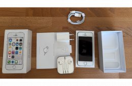 Apple iPhone 5S 16GB Silver, dobozos, tartozékokkal, szép állapotban