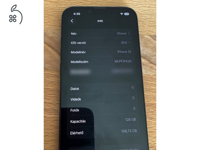 Apple iPhone 13 128 GB, Midnight (éjfekete) színben