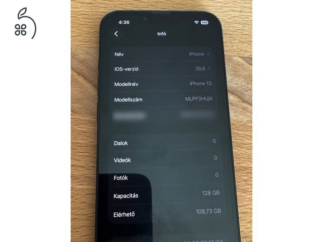 Apple iPhone 13 128 GB, Midnight (éjfekete) színben