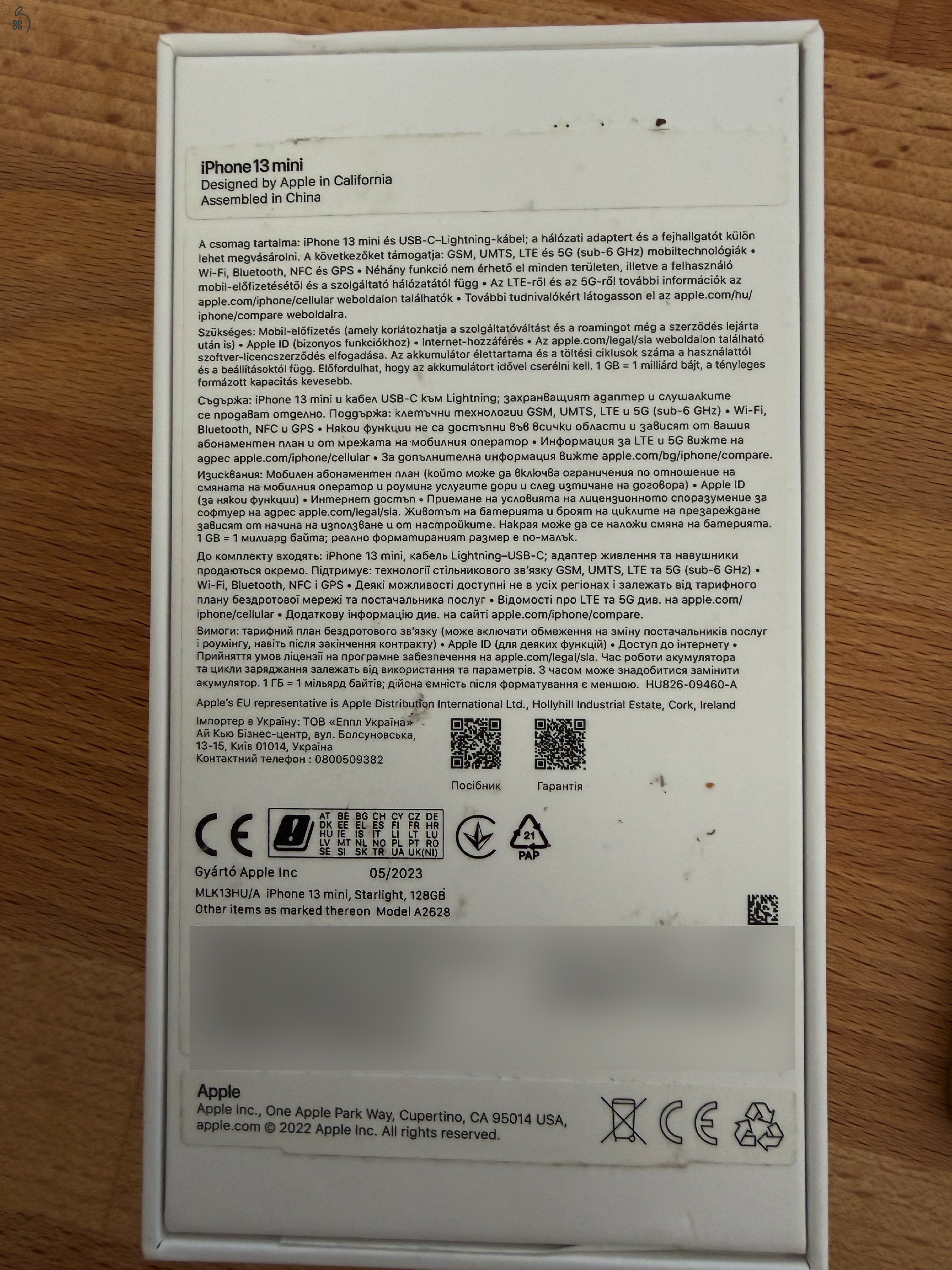 Apple iPhone 13 mini 128 GB Starlight – független, dobozos + 7 tok