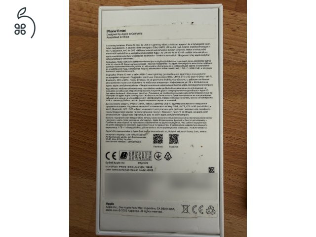 Apple iPhone 13 mini 128 GB Starlight – független, dobozos + 7 tok