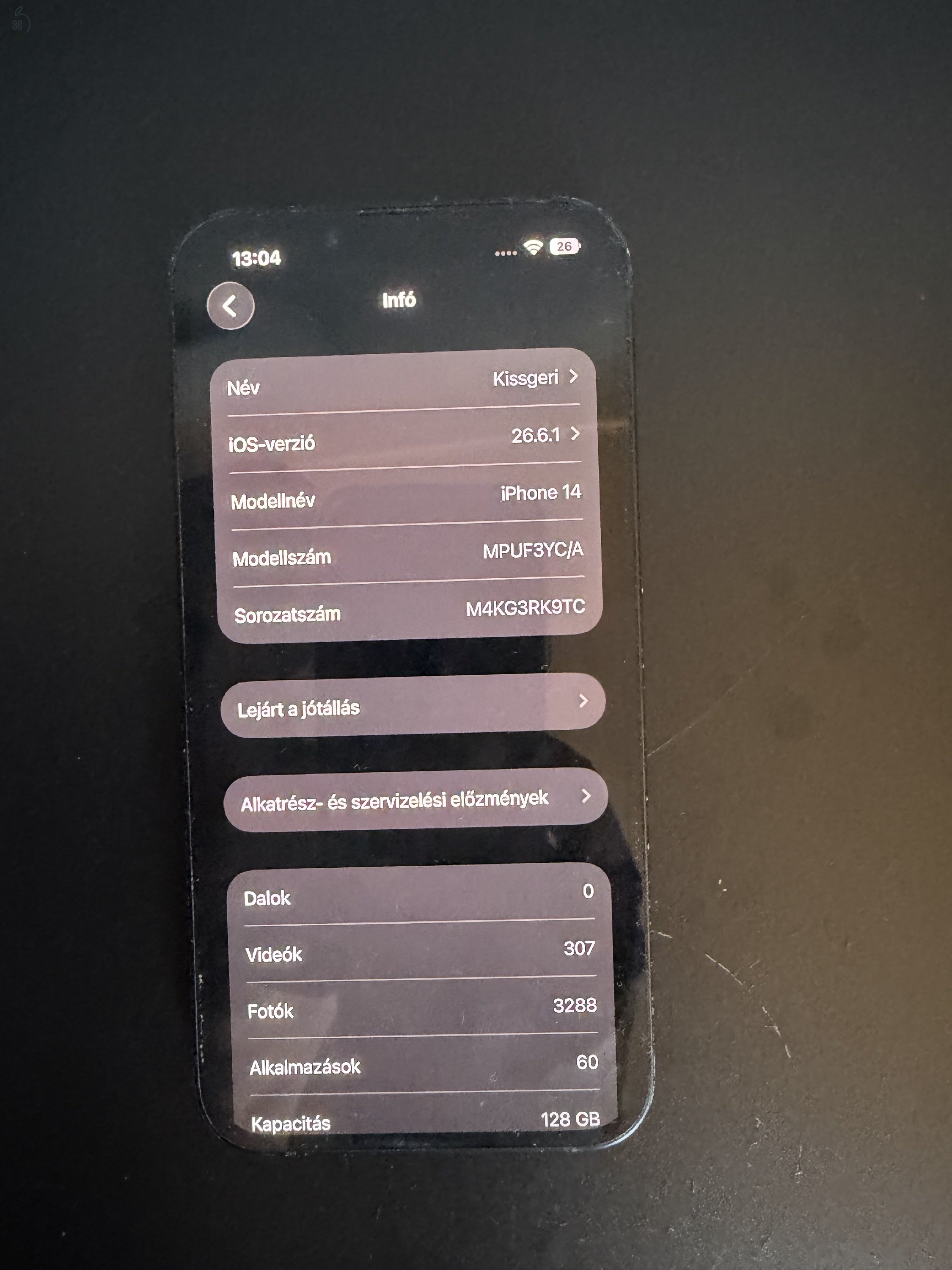 Újszerű iphone 14 128 GB