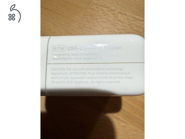 Eredeti Apple 67W USB-C töltő A2518 + USB-C kábel – MacBook