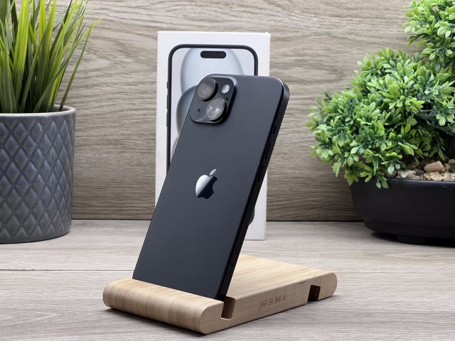 iPhone 15 Black 128GB 2 ÉV Garanciával Számlával